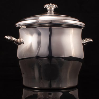 WM Rogers & Son Paul Revere Silver Plated Lidded Ice Bucket With Glass Liner 