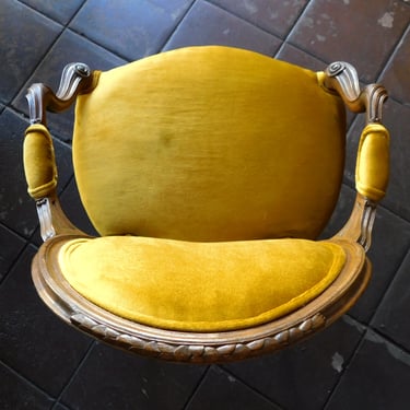 Vintage Gold Velvet Accent Chair