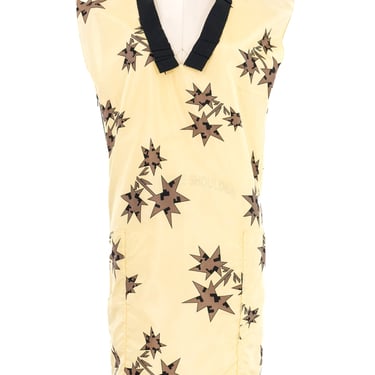 2006 Miu Miu Yellow Star Printed Nylon Shift Dress