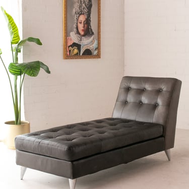Black Leather Lounger Chaise