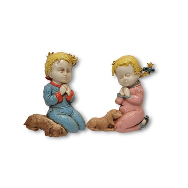 1970s Vintage Praying Children Wall Plaques, Mid Century Nursery Wall Hanging, Homco Products Home Interiors, Made in USA, Retro Home Decor 