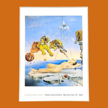 Vintage Salvador Dali Exhibit Poster 2000s Y2K Size 36x26 + Philadelphia Museum of Art + Surrealist Art + Dream Caused by Flight of a Bee 