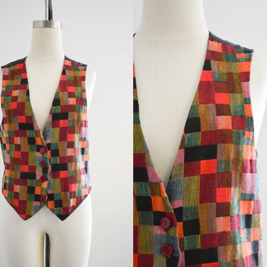 1990s Multi-Color Squares Vest 