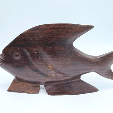 Ironwood hand carved Angel Fish 5 x 10 inches Vintage 