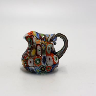 vintage millefiori miniature glass pitcher 