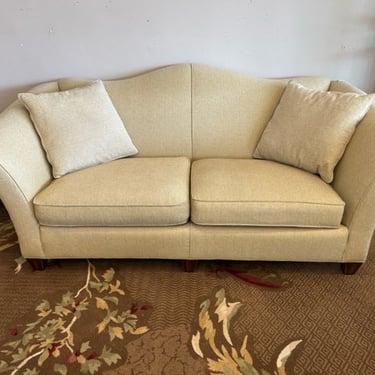 Light Gold, Rolled Arm Camelback Sofa from Stickley Furniture