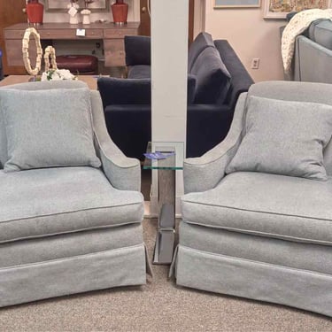 Pair of Roll Back Swivel Chairs