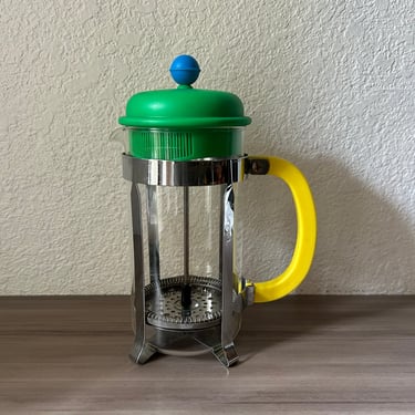 Set of 4 Vintage Green BODUM Tall Coffee Cups, Plastic Handle