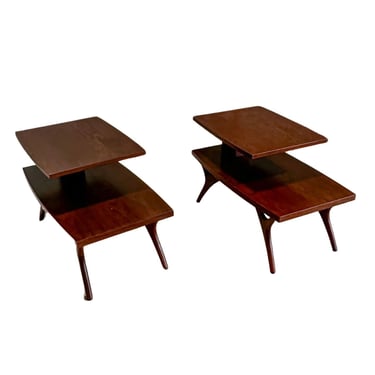 Two Tier Vladimir Kagan Style End/Side Tables, 1960