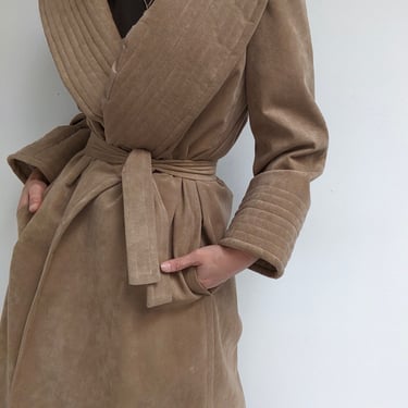 Vintage Vegan Suede Robe Coat