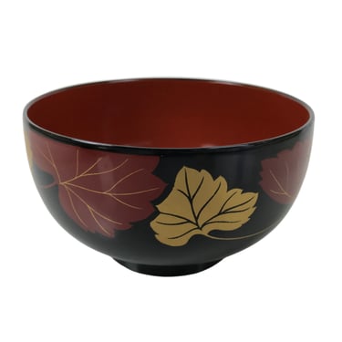 Japanese Lacquerware Bowl Vtg Aizu-Nuri Urushi Makie Red Black Owan Soup LB123