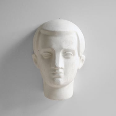Vintage Plaster Bust of a Man, Wall Hanging Plaster Head 