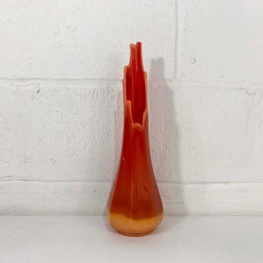 Vintage LE Smith MCM Bittersweet Orange Swung Vase 13