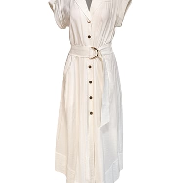 Ramy Brook - White Textured Midi Shirtdress Sz XS