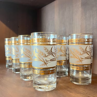 MCM golf leaf wheat glasses set of 8