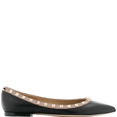 Valentino Garavani Women Rockstud Leather Ballet Flats