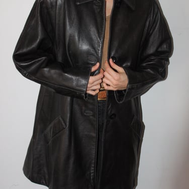 Stunning Vintage Black Lambskin Coat