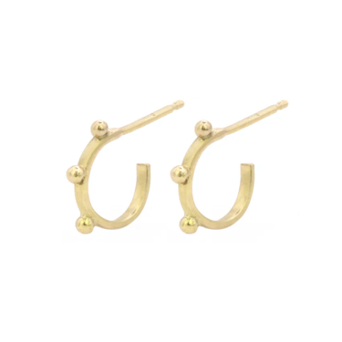 Nikki Nation | Round Dotted Hoops 14k