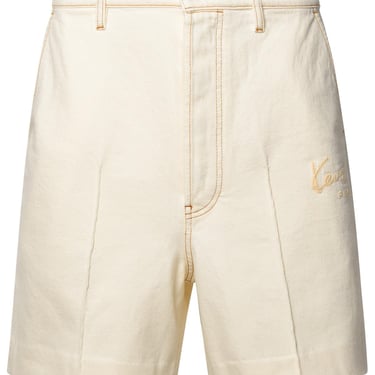 Kenzo Beige Cotton Blend Bermuda Shorts Men