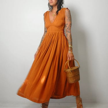 1970's Terracotta Drawstring Sundress