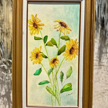 Oil on Canvas / Sunflowers Botanical - M. Frost