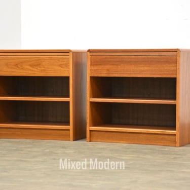 Danish Modern Teak Nightstands - A Pair 