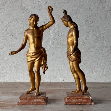 A Fine Pair of Italian Giltwood Figures Circa 1800