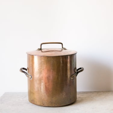 Vintage Louis XV Copper Stock Pot