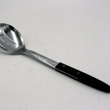 vintage slotted serving spoon Farmers Union Oil Co promo gift 