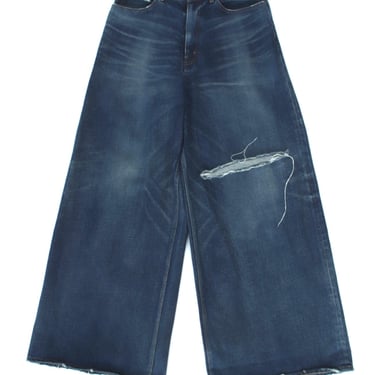 Celine Distressed Ultra Wide Leg Jeans