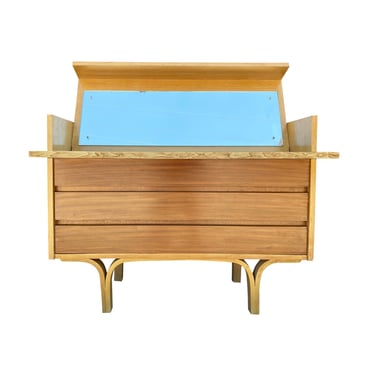 Three Drawer Mirrored Flip-Top Commode By Joseph-Andrew Motte, France, 1960’s