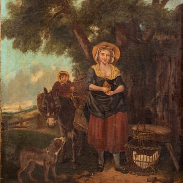H.G. Kingsley Pastoral Oil on Canvas, 18th C.