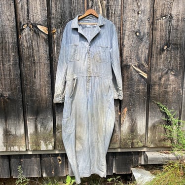 Worn Denim Jumpsuit -- Dirty Denim Jumpsuit -- Wear Guard Mens Jumpsuit -- Denim Coveralls -- Very Worn Jumpsuit -- Vintage Work Clothes 