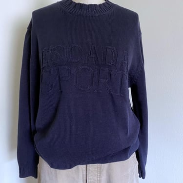 Vintage 80's Navy Escada Sport Sweater, Loose Fit, Cotton 