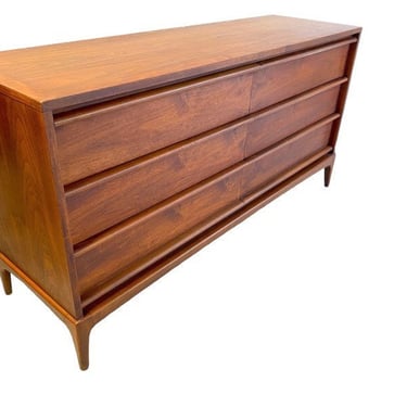 Free Shipping Within Continental US - Vintage Mid Century Modern Lane Walnut Dresser Cabinet Storage Drawers 