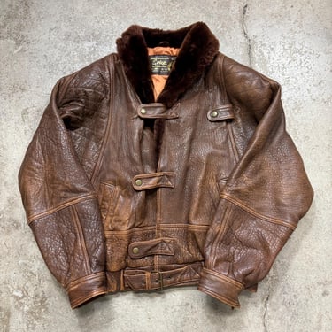 Vintage Erica by Casasnovas Brown Leather Bomber Jacket Coat Women’s Large? Made in Italy 
