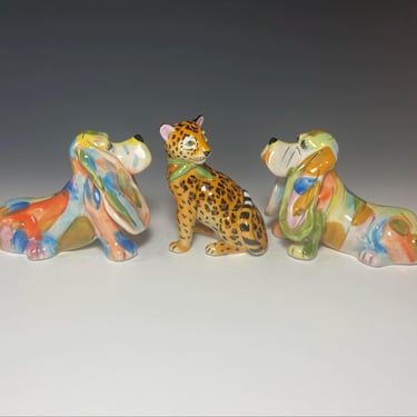 Hand-Painted Figural- Salt and Pepper Shakers Set of 3 