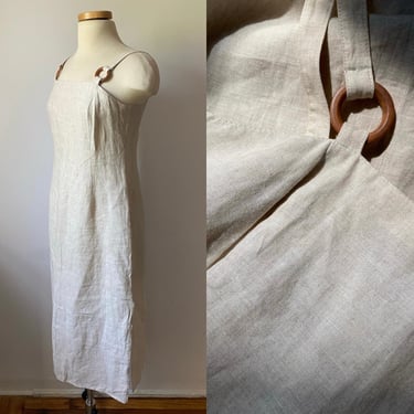 Linen and Wood Strap Dress 