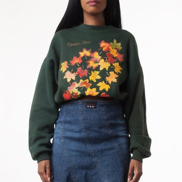 Vintage 90's Ogunquit Maine Upcycled Crop Top Pullover Sweatshirt 