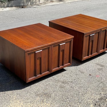 Large Mid-Century Architectural End Tables 