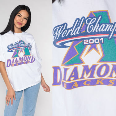 Arizona Diamondbacks Shirt Y2K Baseball T-Shirt 2001 World Series Champions Graphic Tee MLB Sports TShirt Phoenix AZ Vintage 00s XL 
