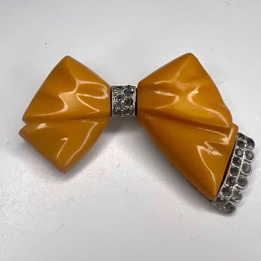 1940s Butterscotch Bakelite Bowtie 
