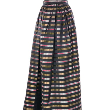 Victor Costa Ribbon Striped Maxi Skirt
