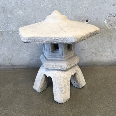 Vintage Two Piece Concrete Japanese Pagoda