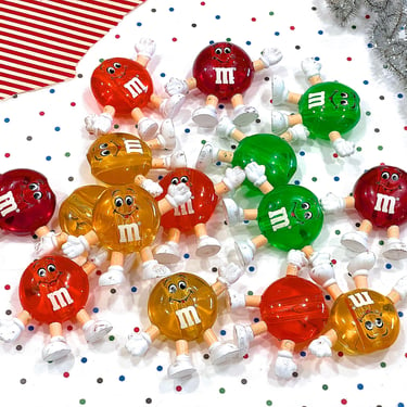 VINTAGE: 15pcs - Colorful Plastic M&M Light Covers - Kitsch Christmas Crafts Millinery Floral Decoration Display Picks 