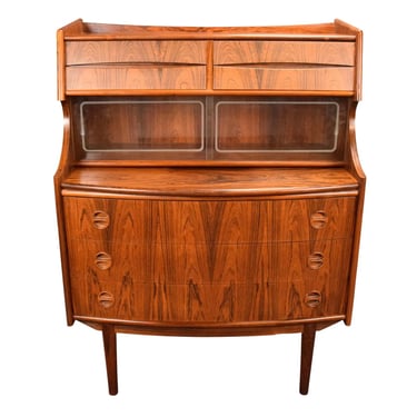 Vintage Danish Mid Century Modern Rosewood Secretary Desk by Falsig Mobler 