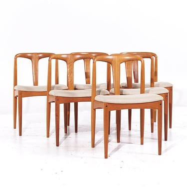 Johannes Andersen for Uldum Mobelfabrik Mid Century Teak Juliane Chairs – Set of 6 - mcm 