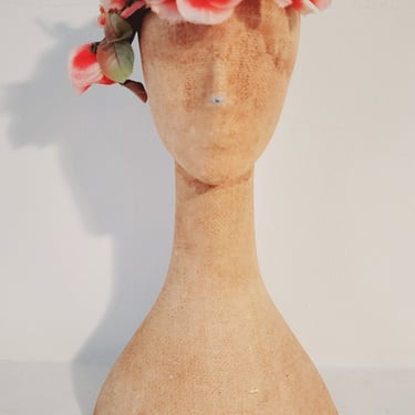 1950s Pink Velour Cocktail Hat With Floral Wreath Trim by Mr Arnold 