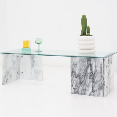 Carrara Marble Coffee Table, 1970s 