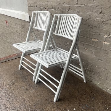 Pair of Folding Bamboo Chairs